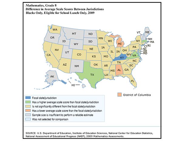 NAEP Blacks G8 Math 2009 Lunch Only Map.jpg